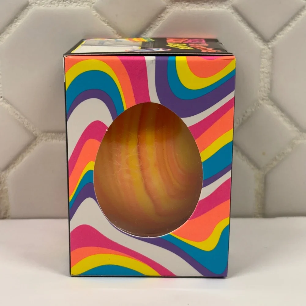 Schylling NeeDoh Swirlie Eggs Unisex OS Orange Yellow Swirl Sensory Fidget Toy